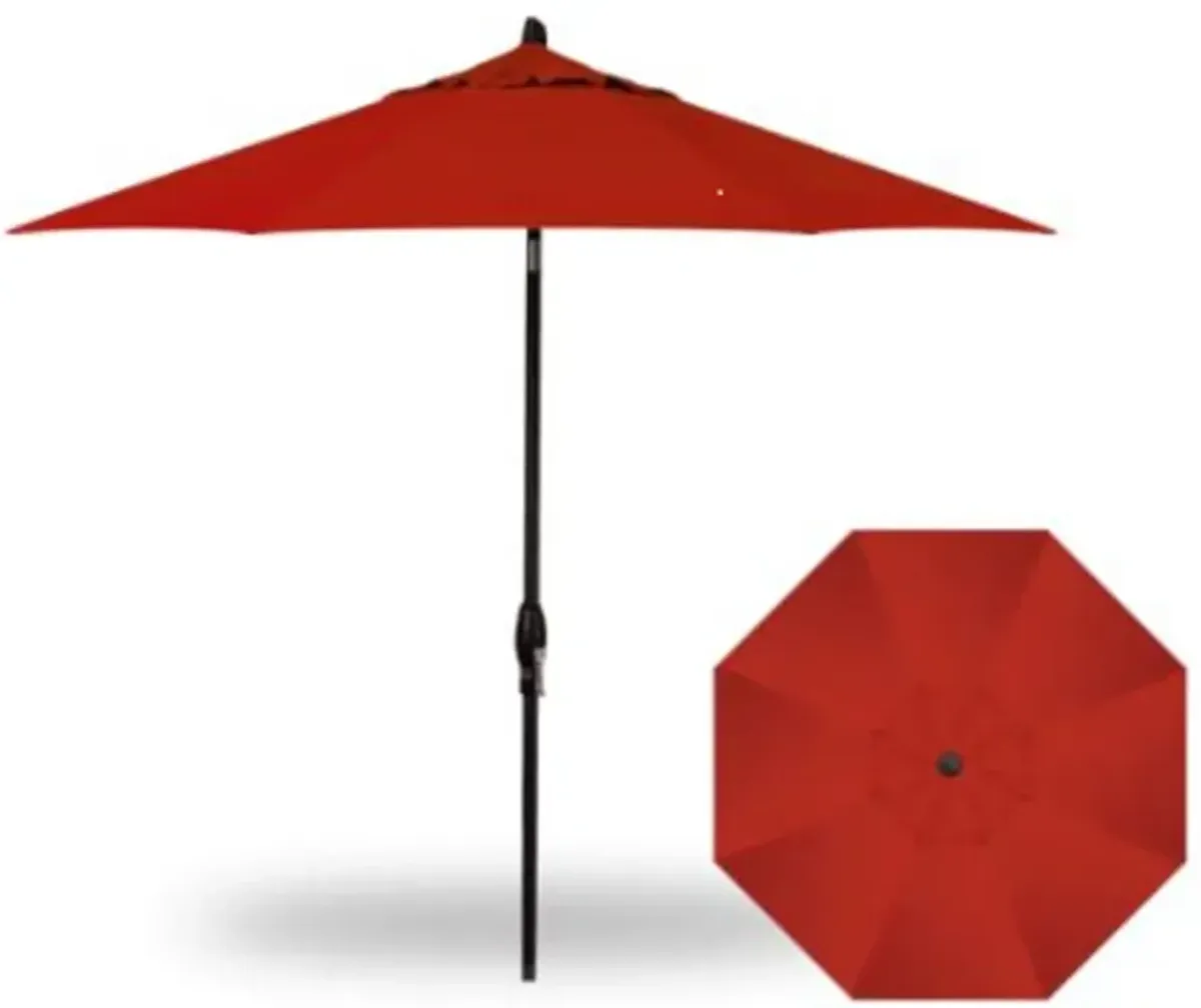 9' Red Push Button Tilt Umbrella