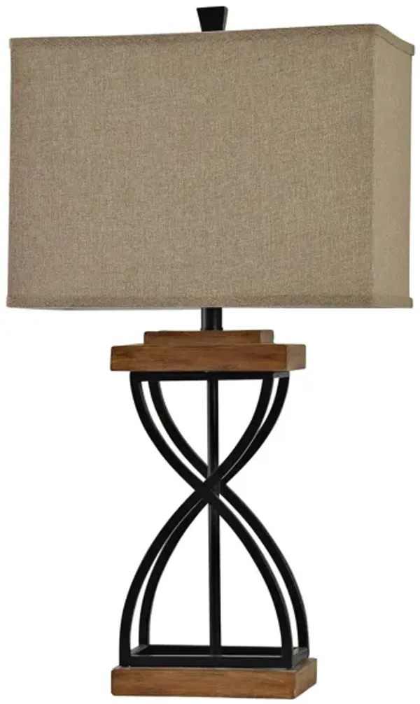 Black Metal X Table Lamp 30.5"H