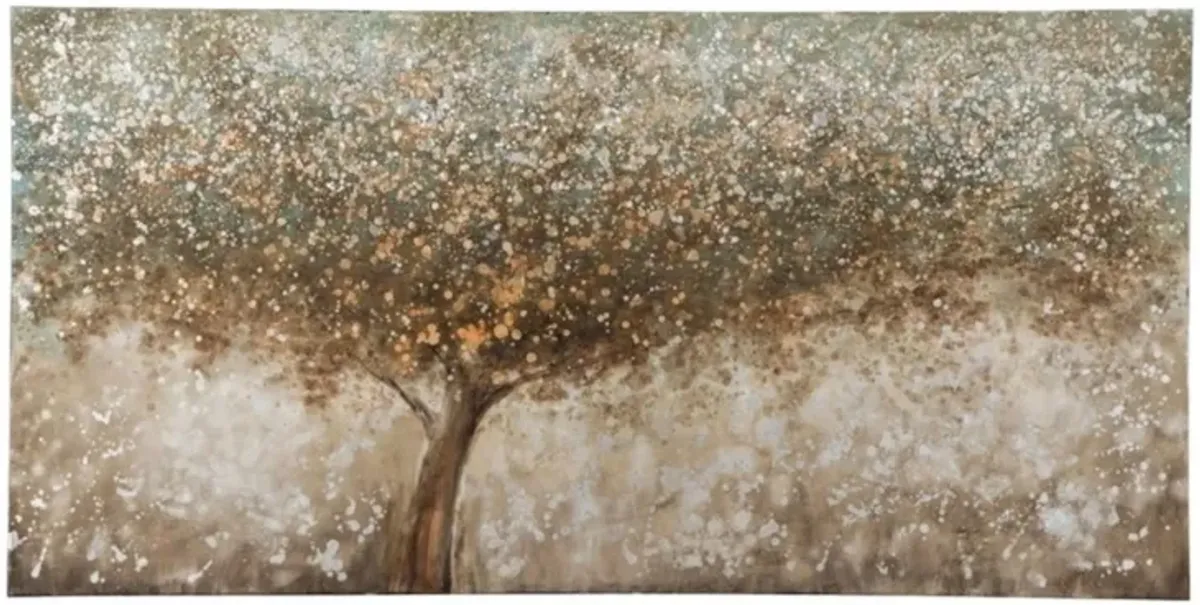 Brown Tones Handpainted Tree Canvas 60"W x 30"H