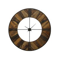Wood & Metal Plank Wall Clock 47" Round