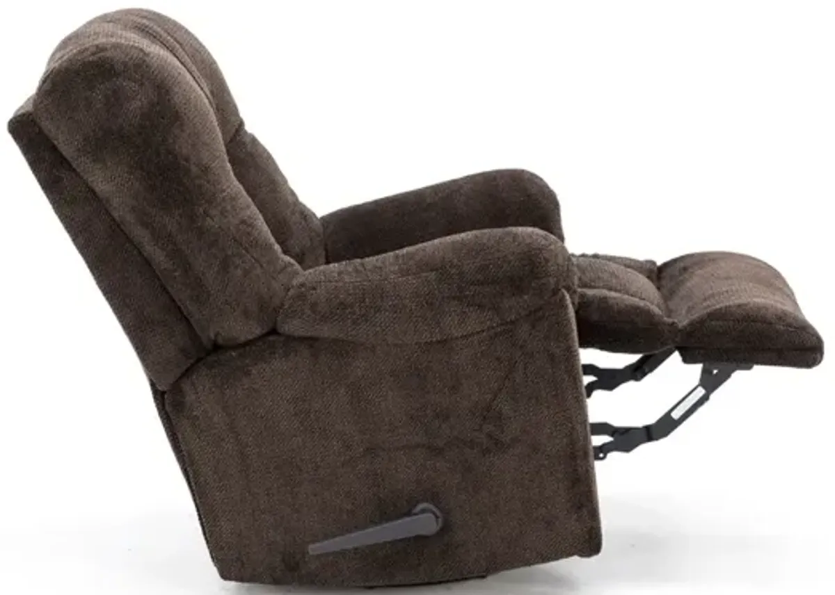 Geoff Swivel Rocker Recliner in Chocolate