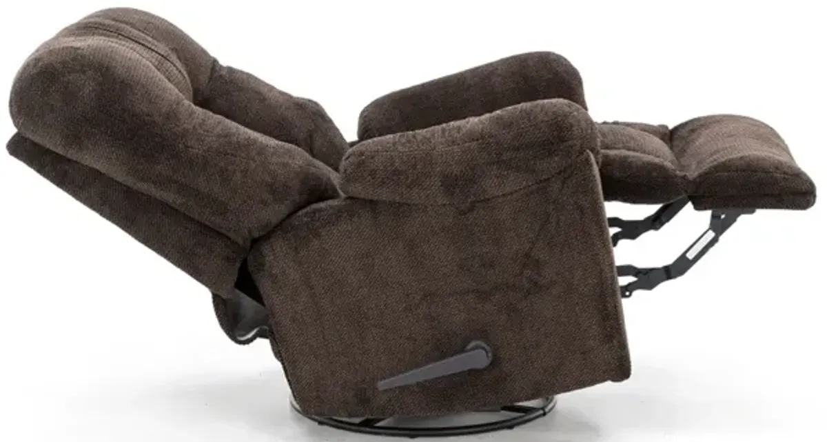 Geoff Swivel Rocker Recliner in Chocolate