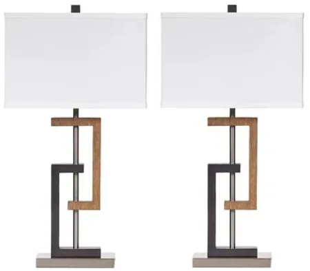 Pair of Two Tone Table Lamps 29"H