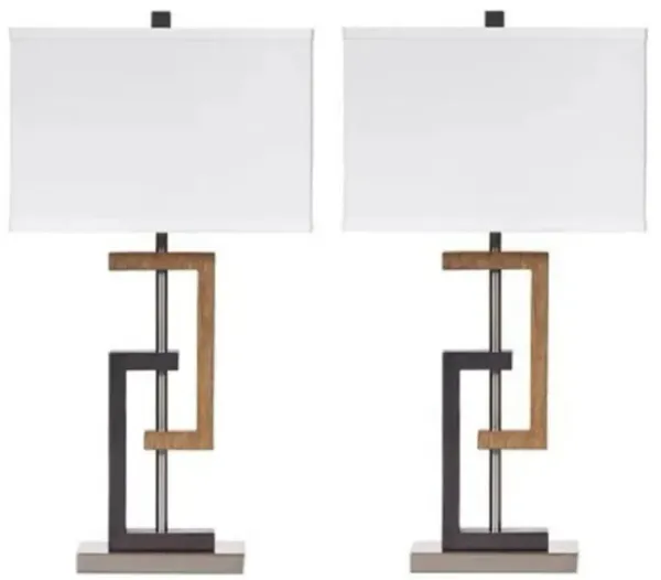Pair of Two Tone Table Lamps 29"H