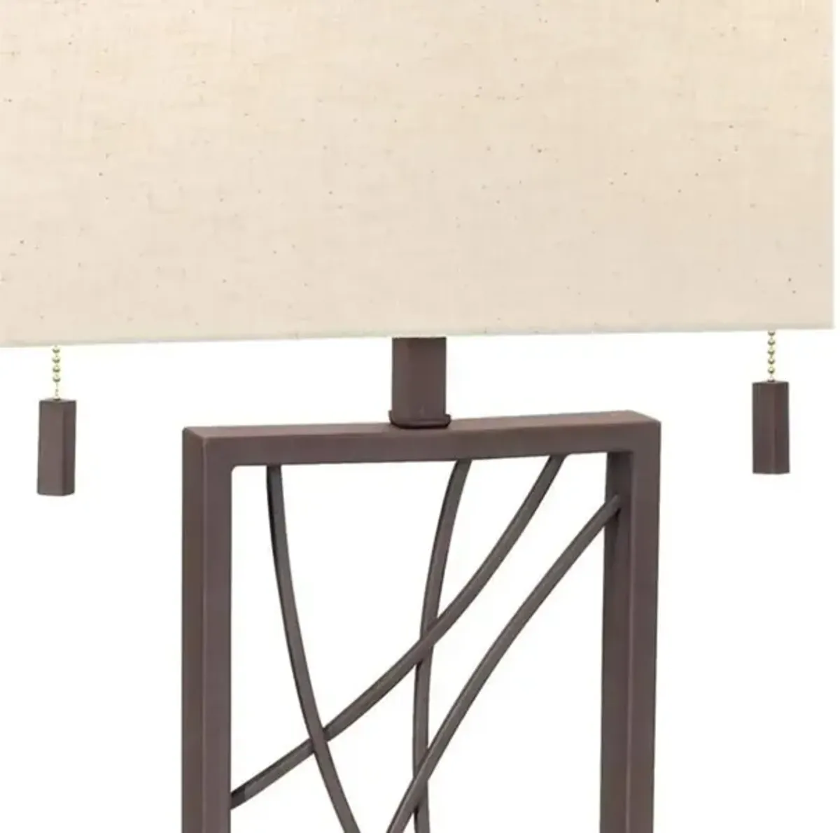 Bronze Rectangular Metal Crisscross Table Lamp 31"H