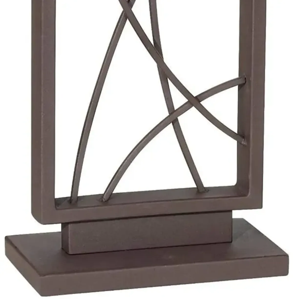 Bronze Rectangular Metal Crisscross Table Lamp 31"H