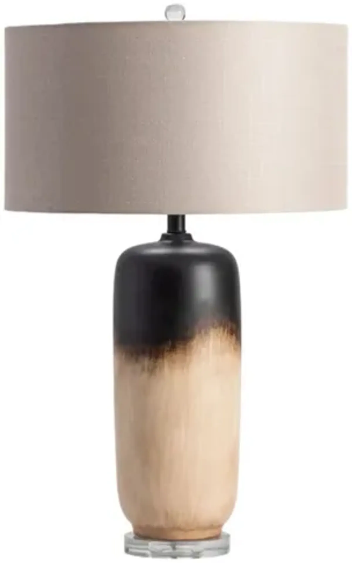 Black and Ivory Ceramic Table Lamp 29"H