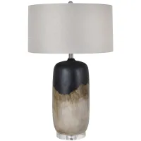 Black and Ivory Ceramic Table Lamp 29"H