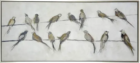 Birds On A Wire Framed Canvas Art 70"L x 30"H 