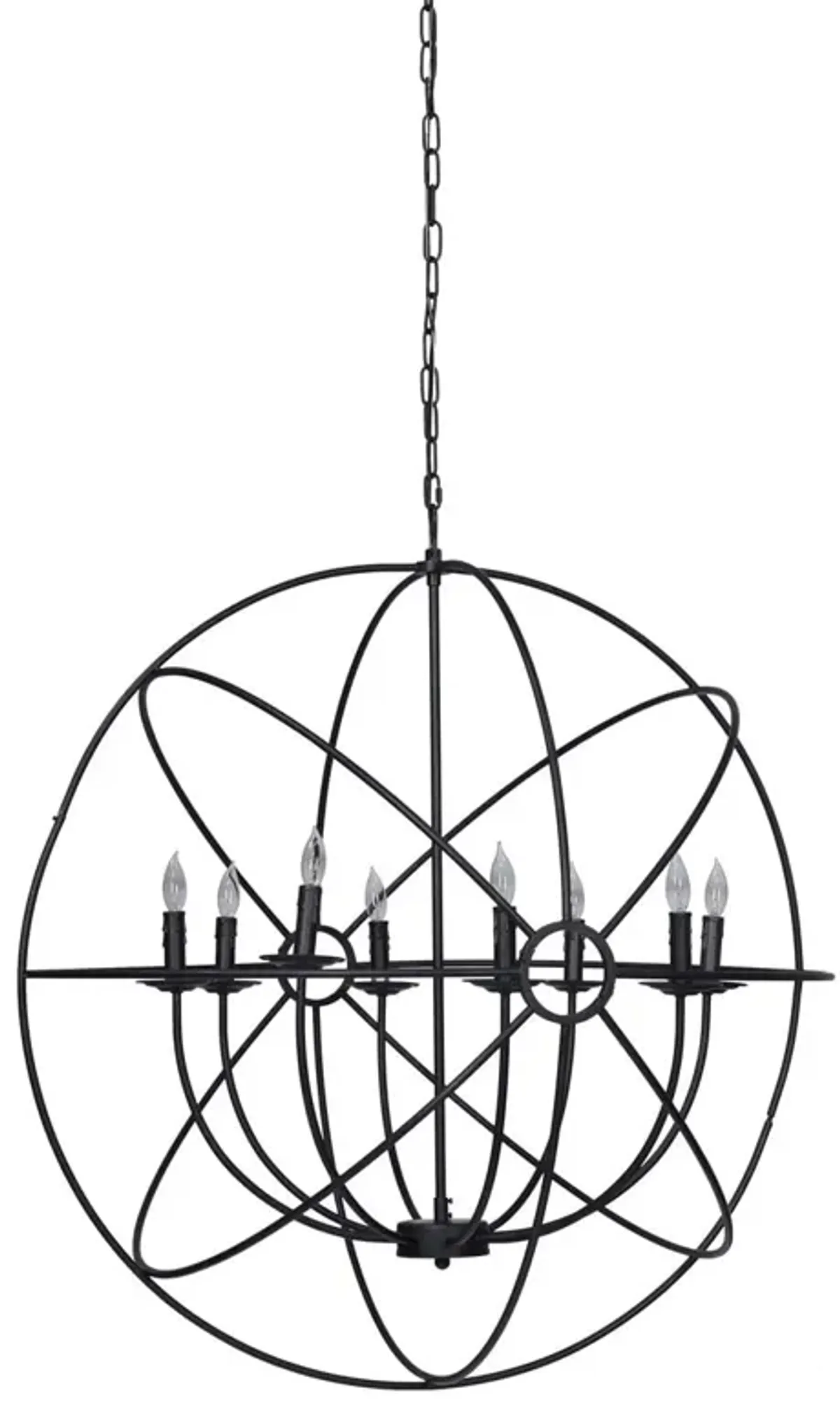 Derince Iron Globe Chandelier 36"W x 38"H