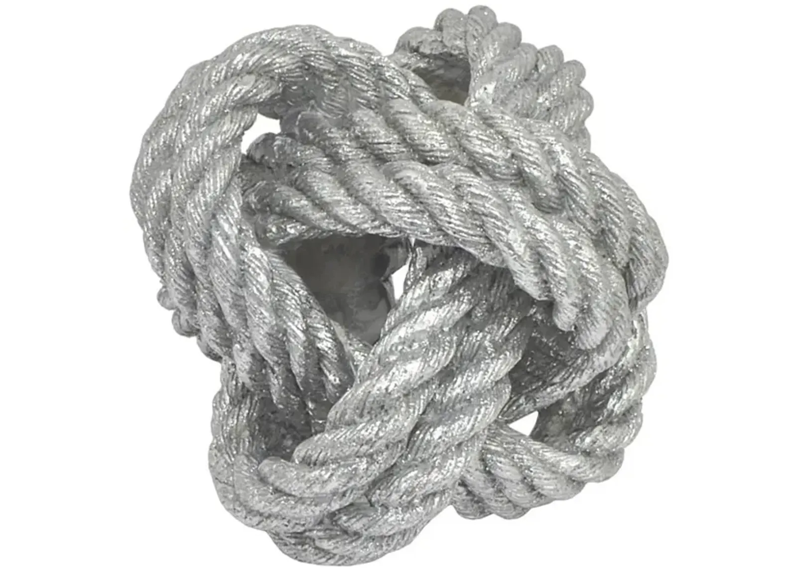 Silver Rope Knot Décor 6"W x 5"H