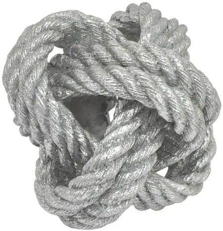 Silver Rope Knot Décor 6"W x 5"H