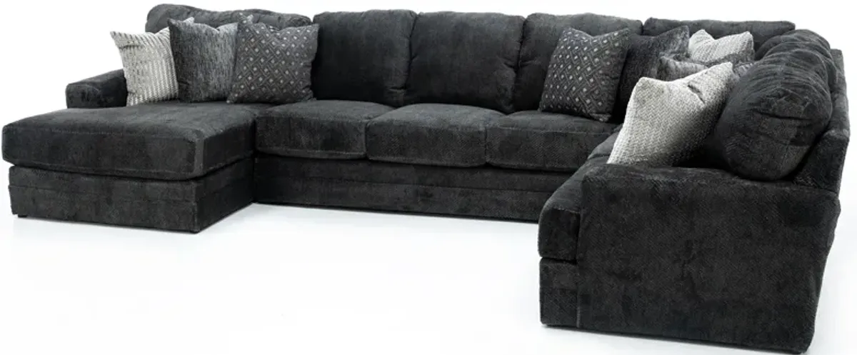 Snuggler Smoke 3-Pc. Sectional with Left Chaise in Smoke