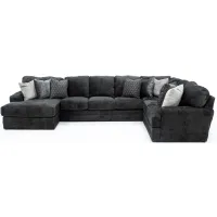 Snuggler Smoke 3-Pc. Sectional with Left Chaise in Smoke