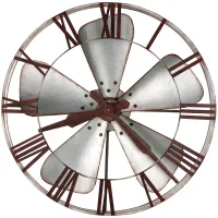 Howard Miller Silver Iron Fan Blades Wall Clock 31.5" Round
