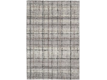 Structures Grey Plaid Torrent Area Rug 7'10"W x 9'10"L