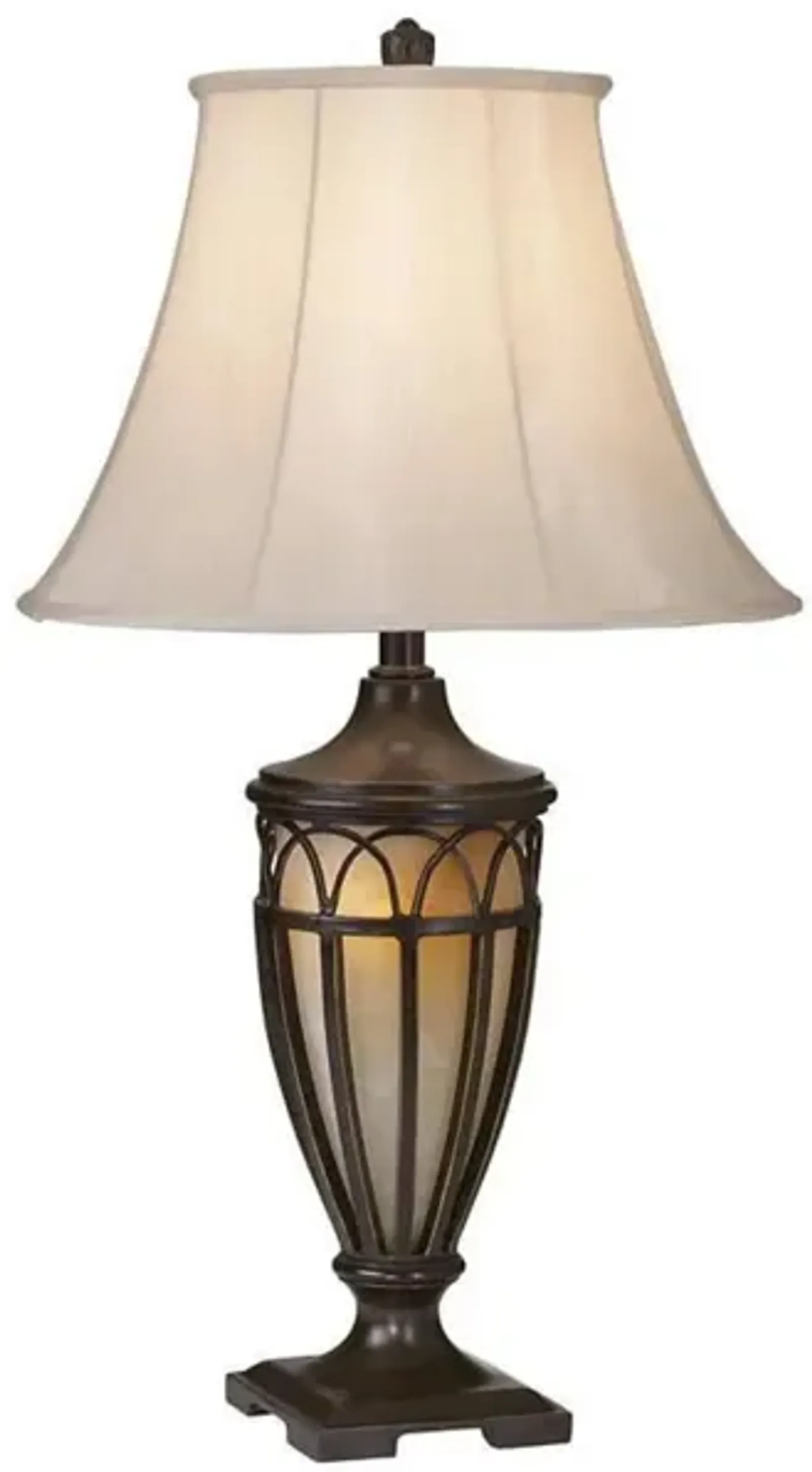 Bronze Metal With Glass Insert Nitelite Table Lamp 31"H