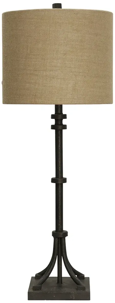 Iron With Natural Shade Table Lamp 36"H