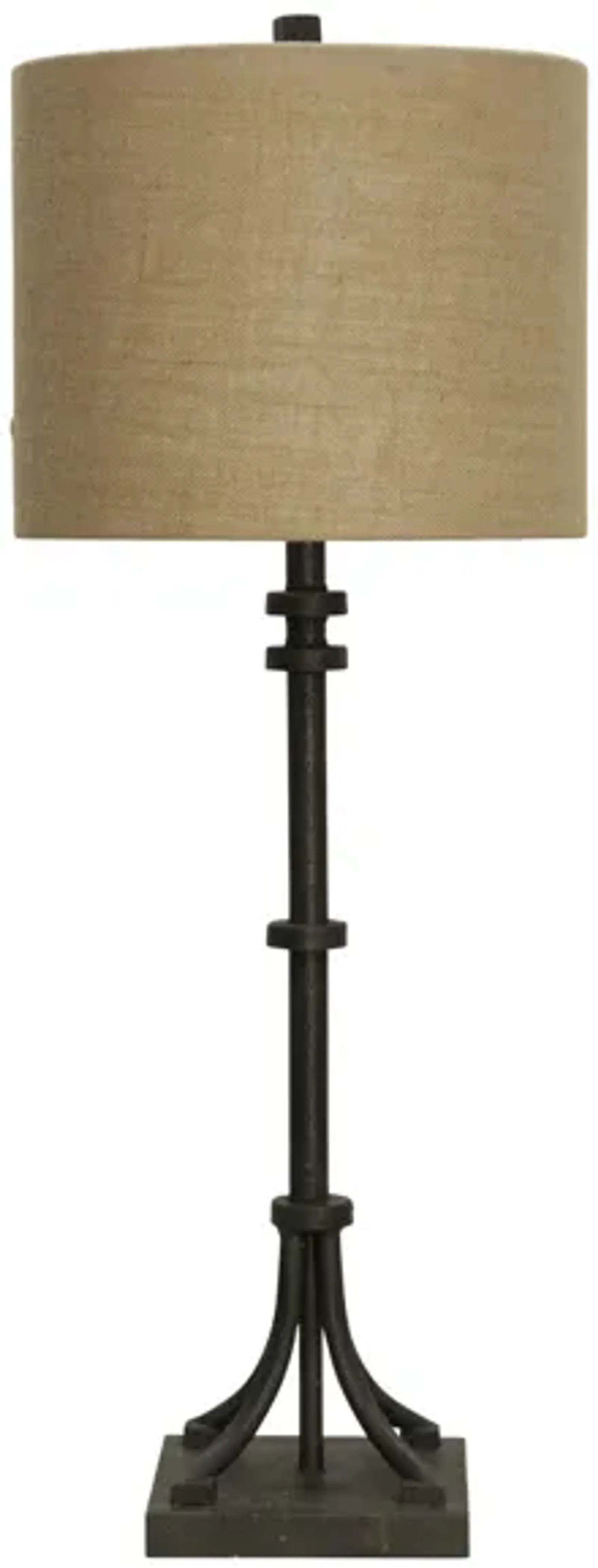 Iron With Natural Shade Table Lamp 35"H