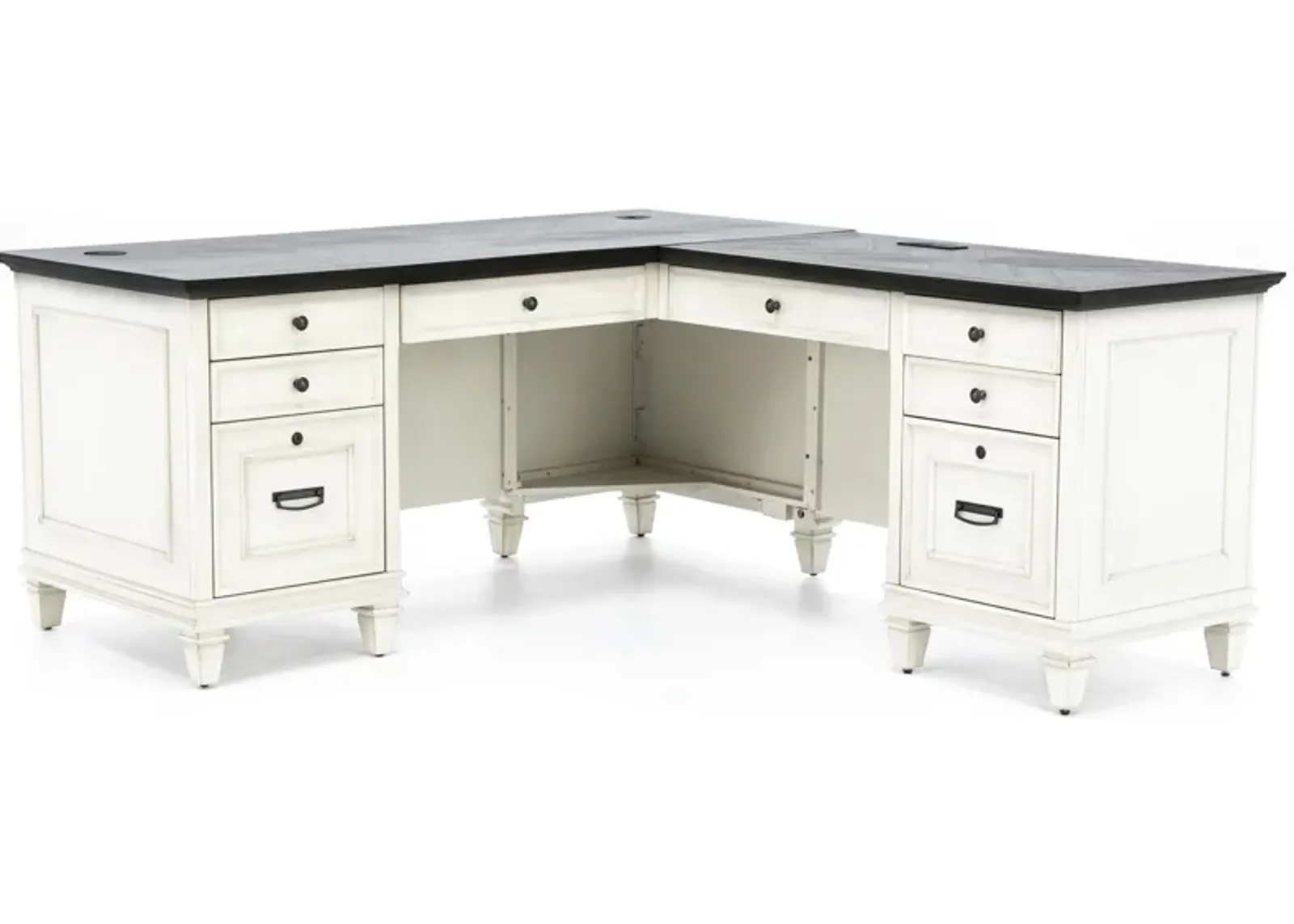 White Estate Executive L-Desk