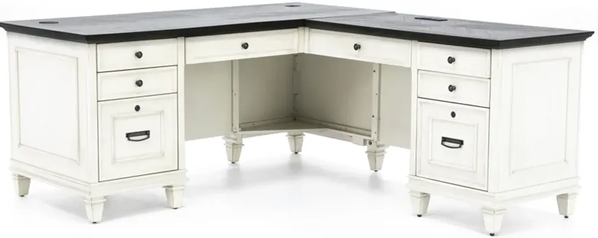 White Estate Executive L-Desk