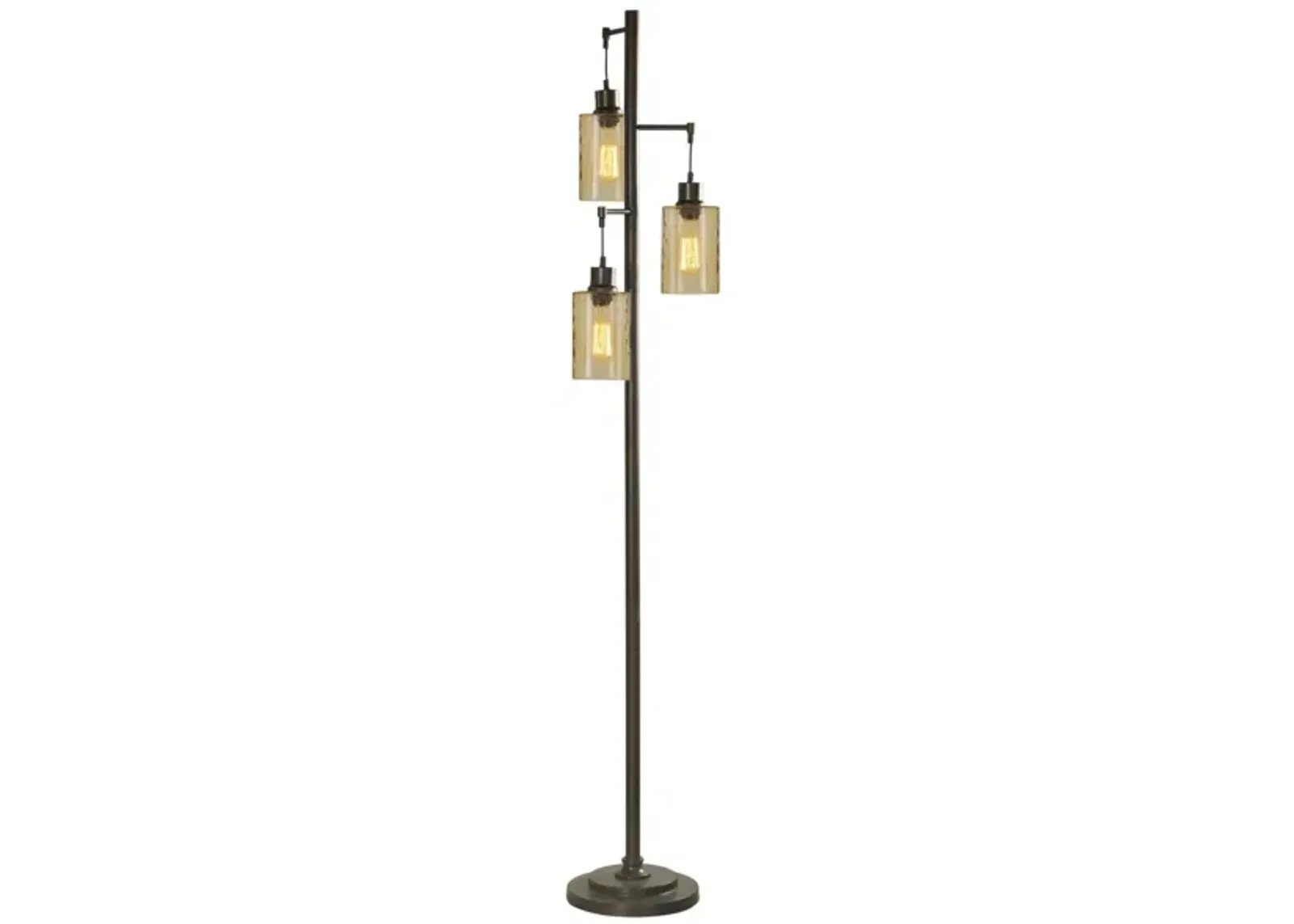 3-Light Floor Lamp With Edison Bulbs 72"H