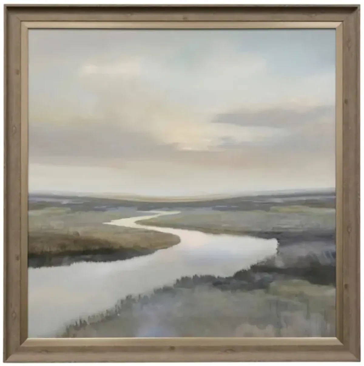 Peaceful River Textured Framed Print 40"W x 40"H