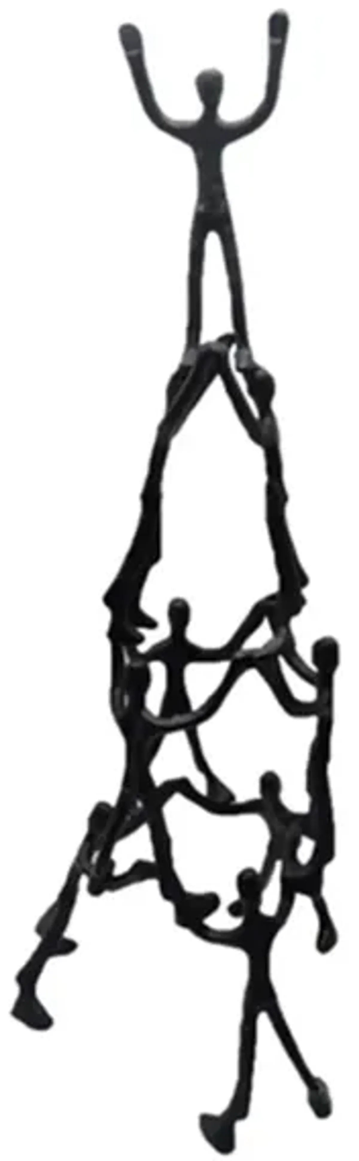 Metal Human Pyramid Sculpture 9"W x 29"H