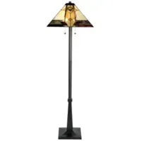 Marley Tiffany-Style Glass Floor Lamp 63"H