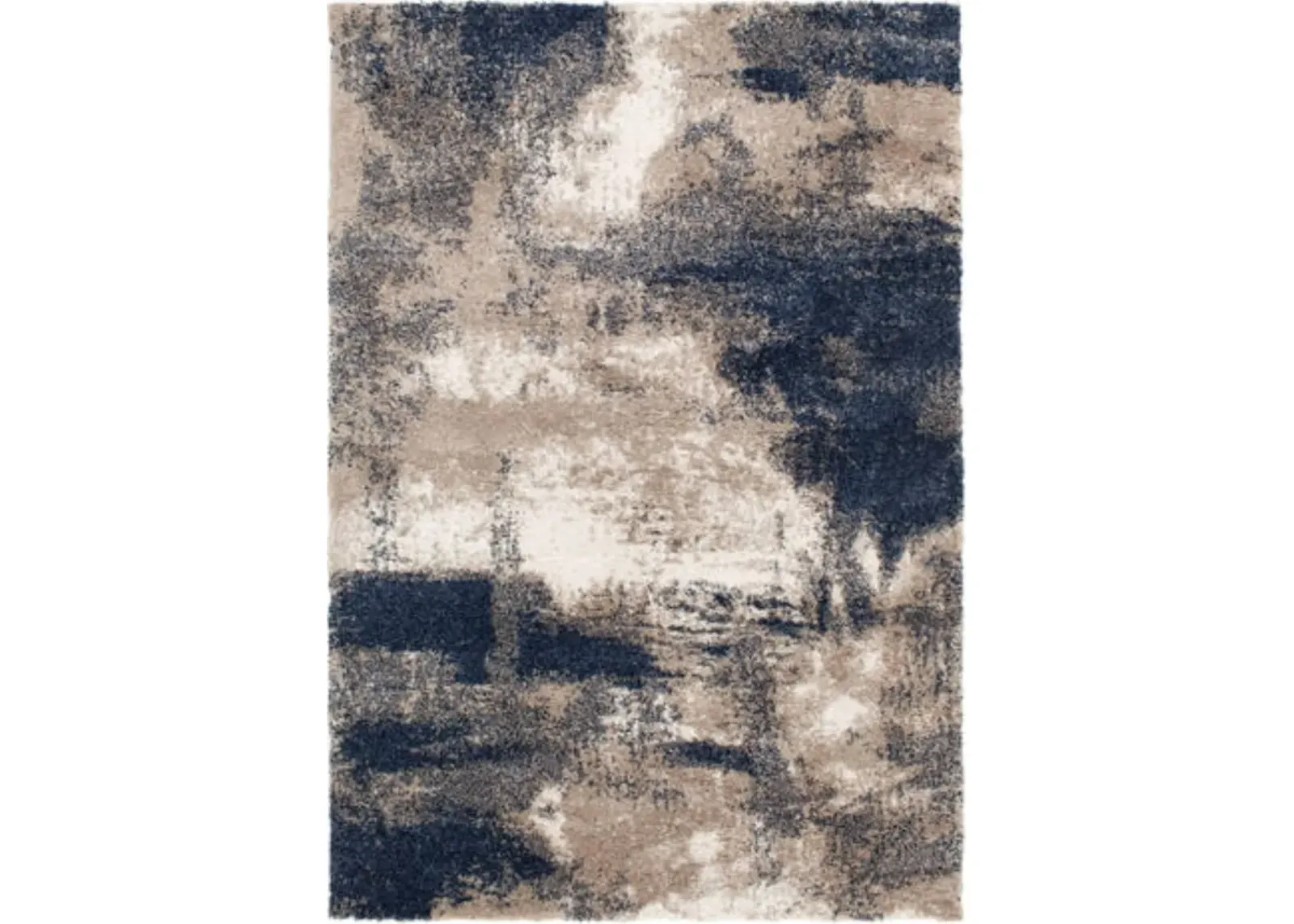 Tulsa Navy/Tan/Cream Area Rug 7'10"W x 9'10"L