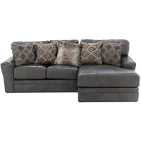 Camden 2-Pc. Leather Sectional with Right Arm Facing Chaise in Steel