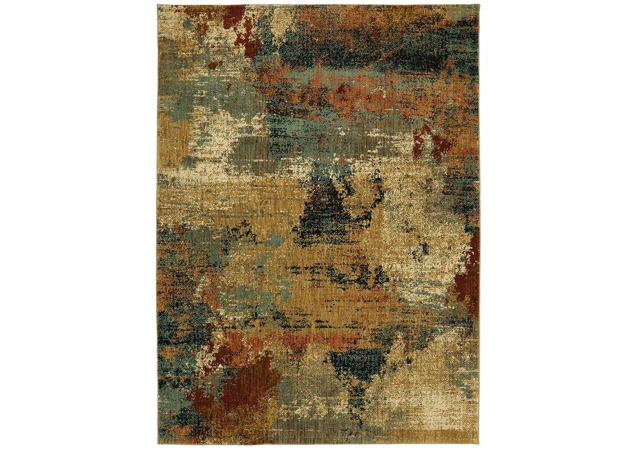 Elements Tan/Green/Gold Area Rug 8'W x 11'L