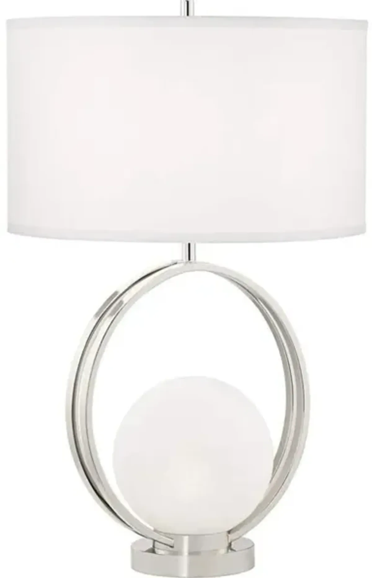 Polished NIckel Circle With Nite Lite Table Lamp 27"H