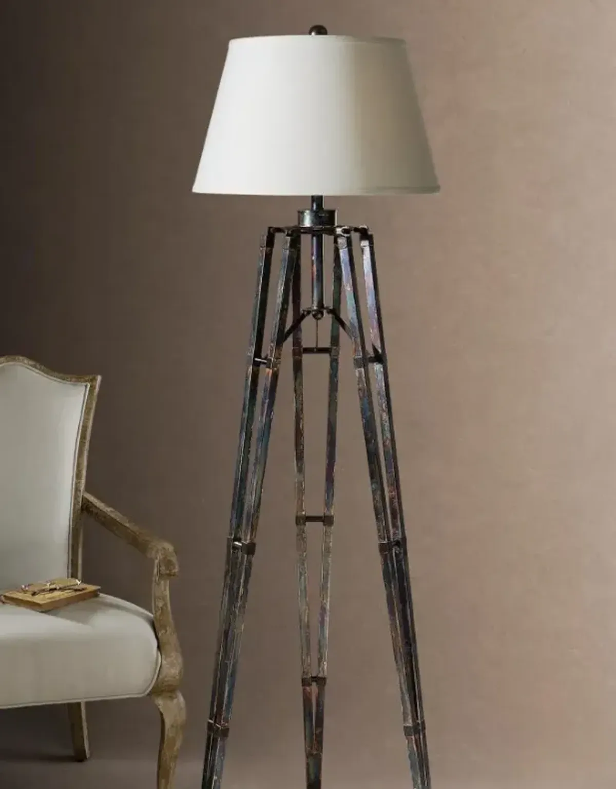 Tustin Oxidized Bronze Tripod Metal Floor Lamp 68"H