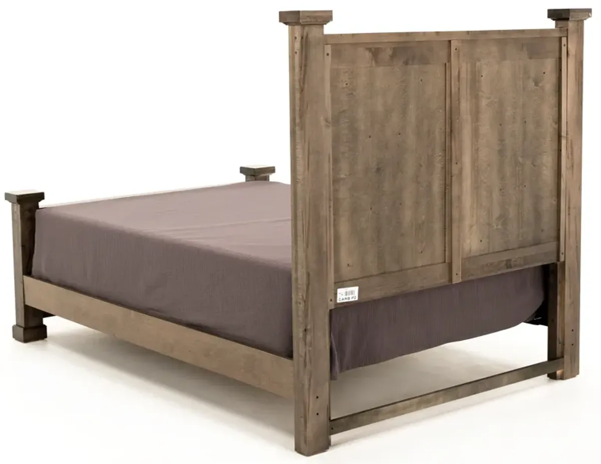 Cool Rustic Queen X Panel Bed, Grey