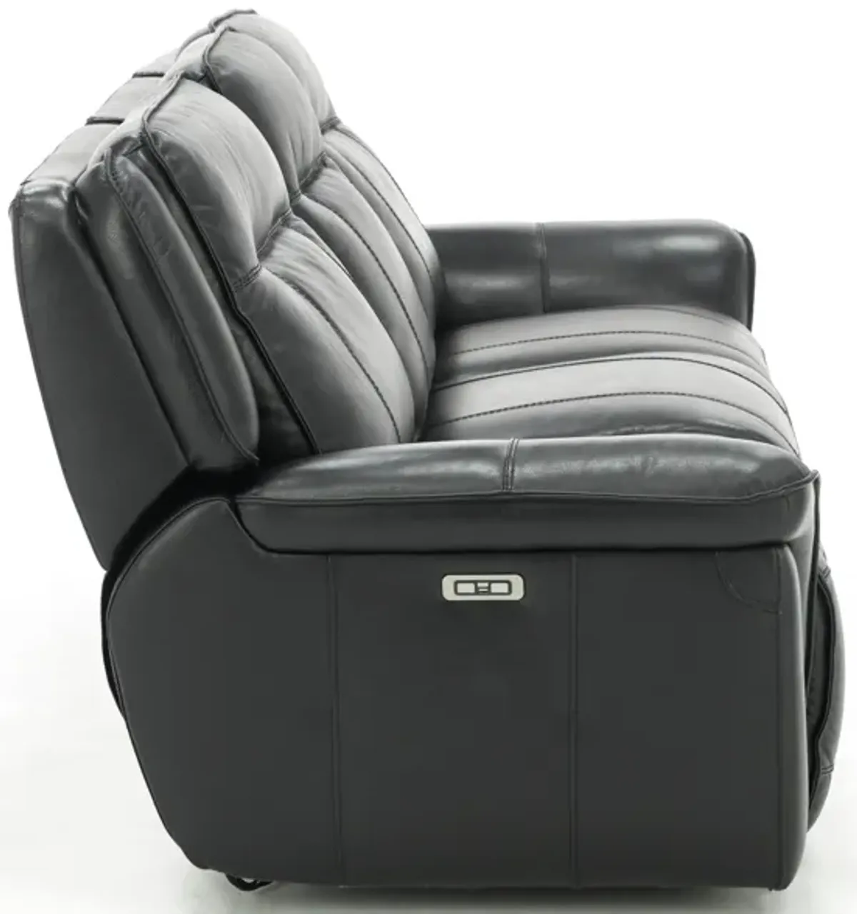 Arthur Leather Power Headrest Reclining Sofa in Black