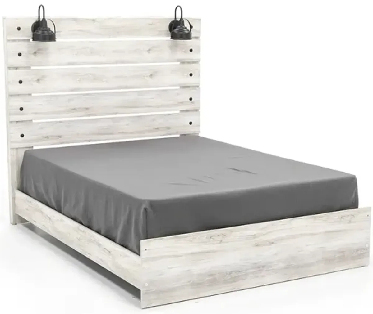 Dylan White King Panel Bed