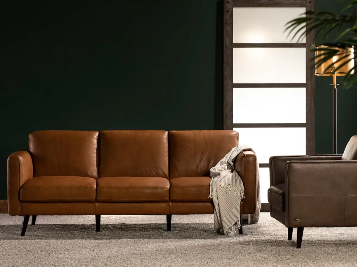 Turin Leather Sofa in Brandy