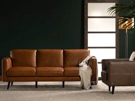 Turin Leather Sofa in Brandy