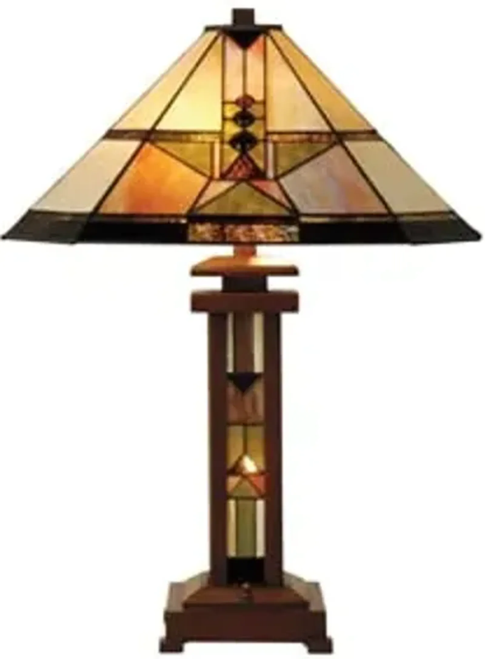 Draco Tiffany-Style Glass Table Lamp With Nitelite 28"H