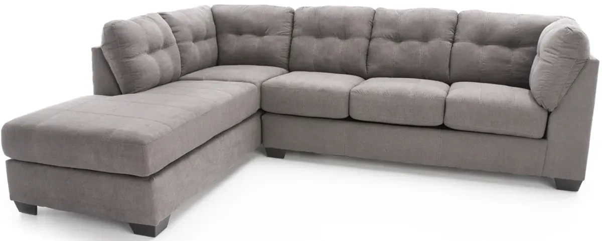 Adler 2-pc. Sectional with Left Chaise in Charcoal