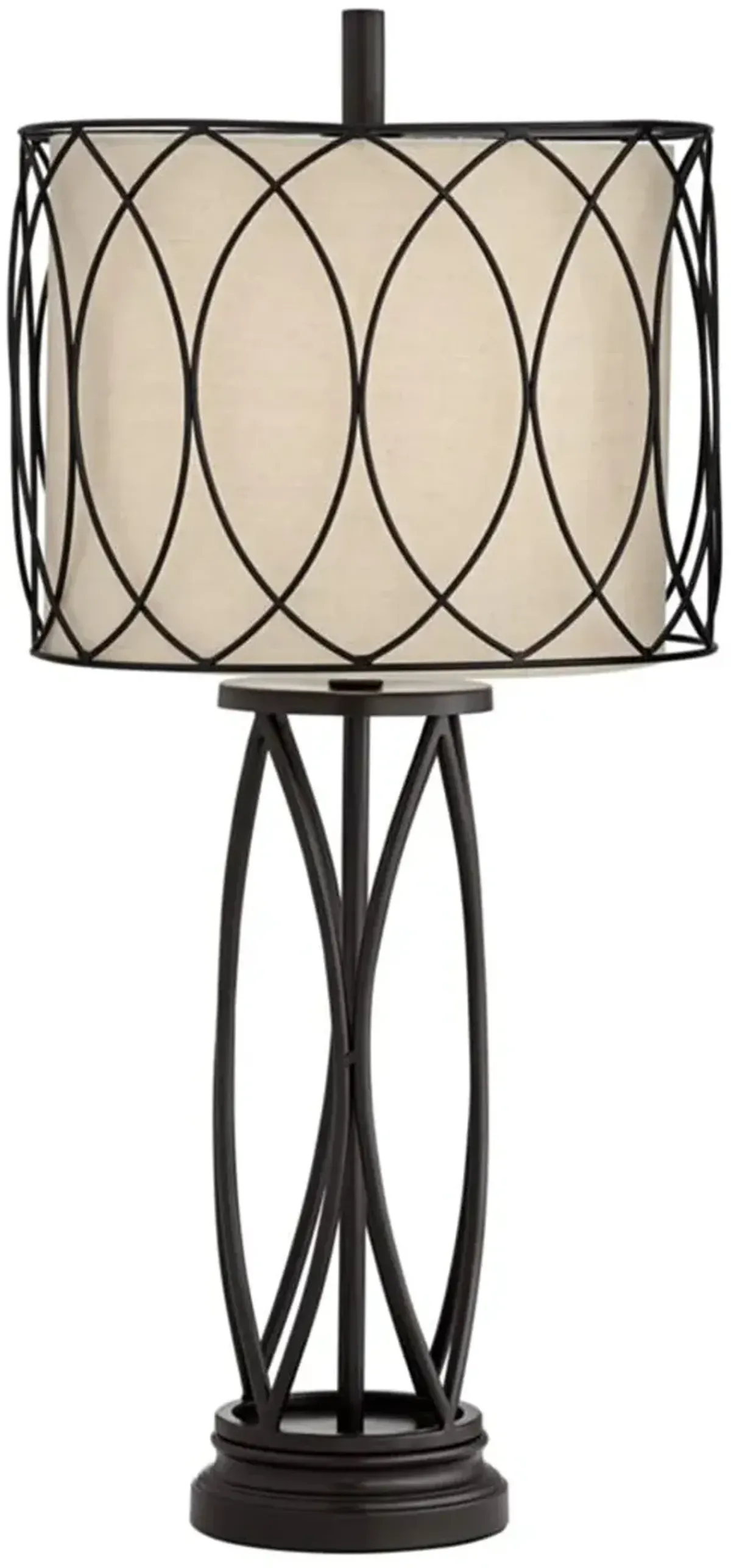 Dark Bronze Double Shade Metal Table Lamp 31"H