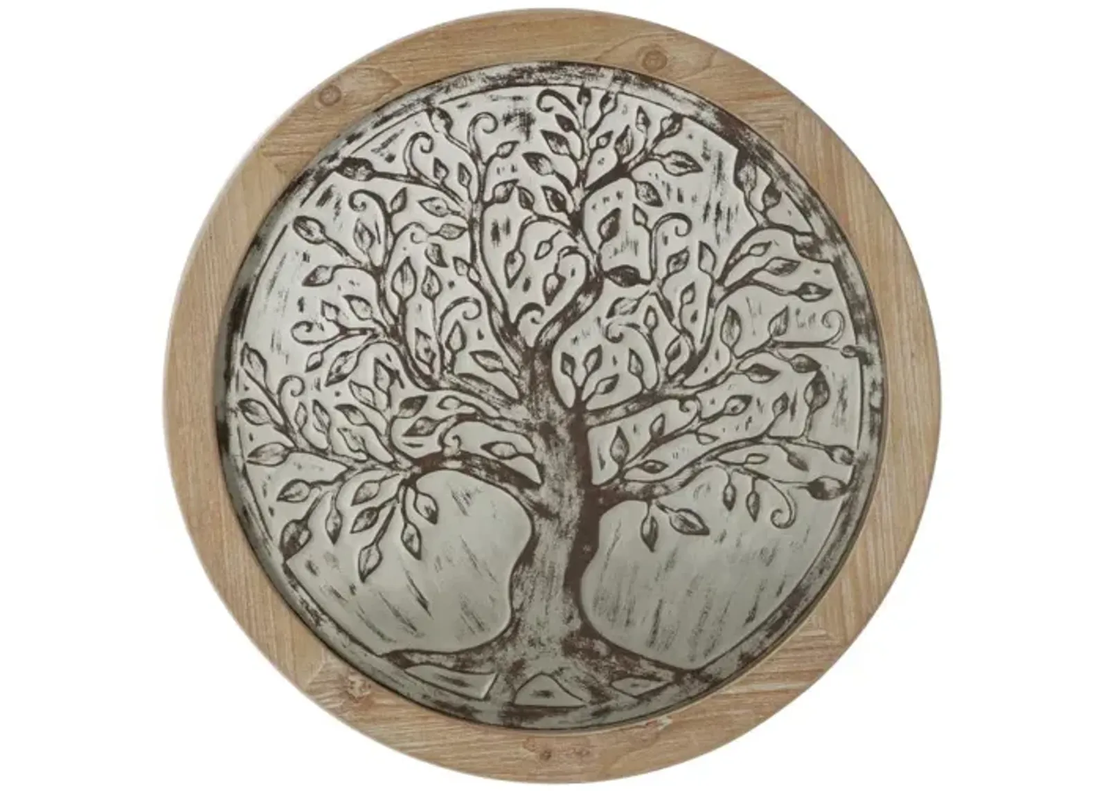 Wood and Metal Tree Wall Décor 24" Round