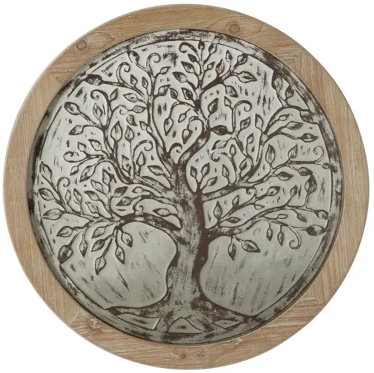 Wood and Metal Tree Wall Décor 24" Round