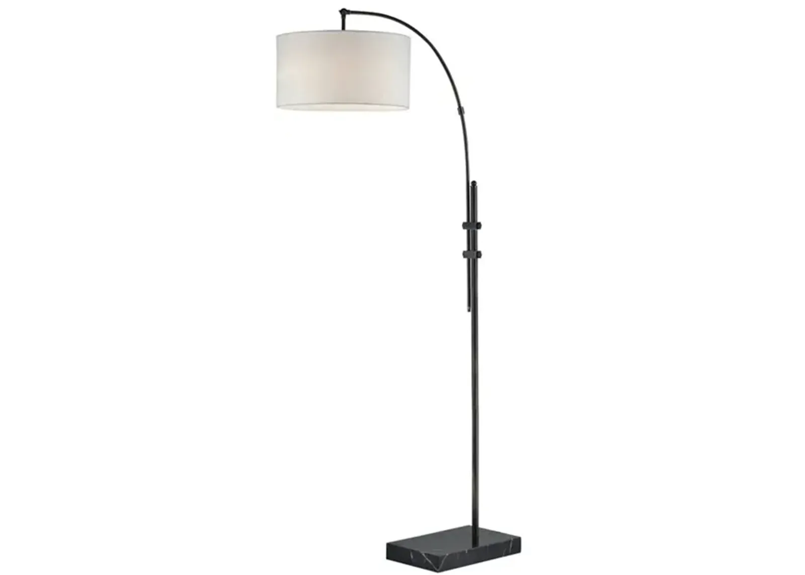 Bronze With Drum Shade Single Lite Arc Floor Lamp 72"H