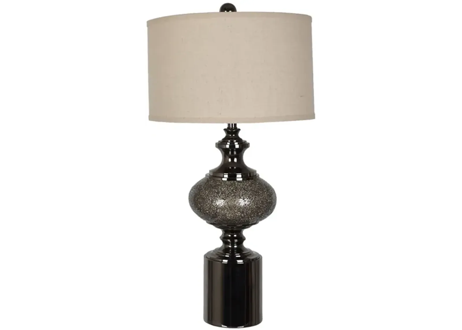 Brown Glass and Black Nickel Table Lamp 34"H