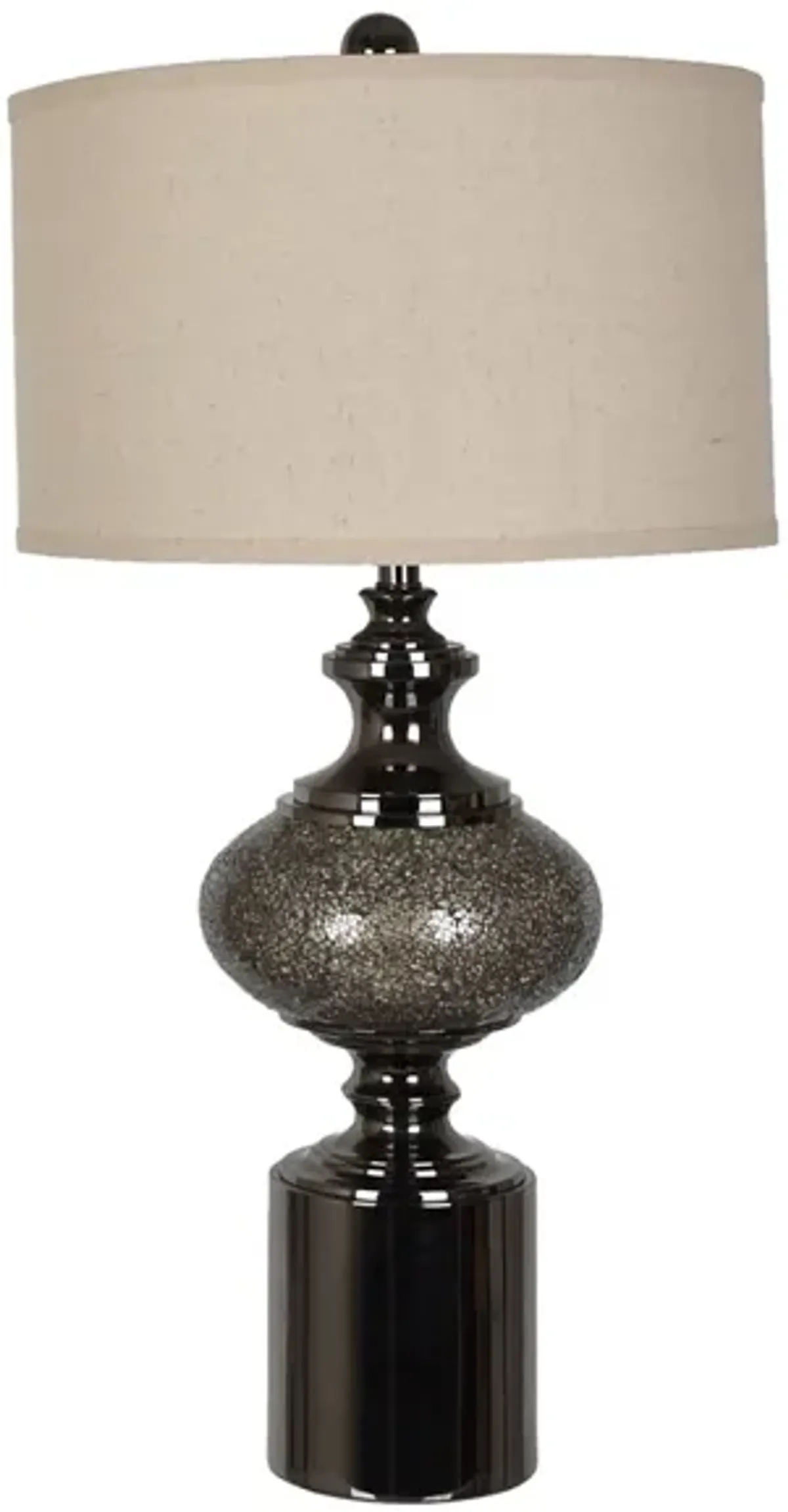 Brown Glass and Black Nickel Table Lamp 34"H