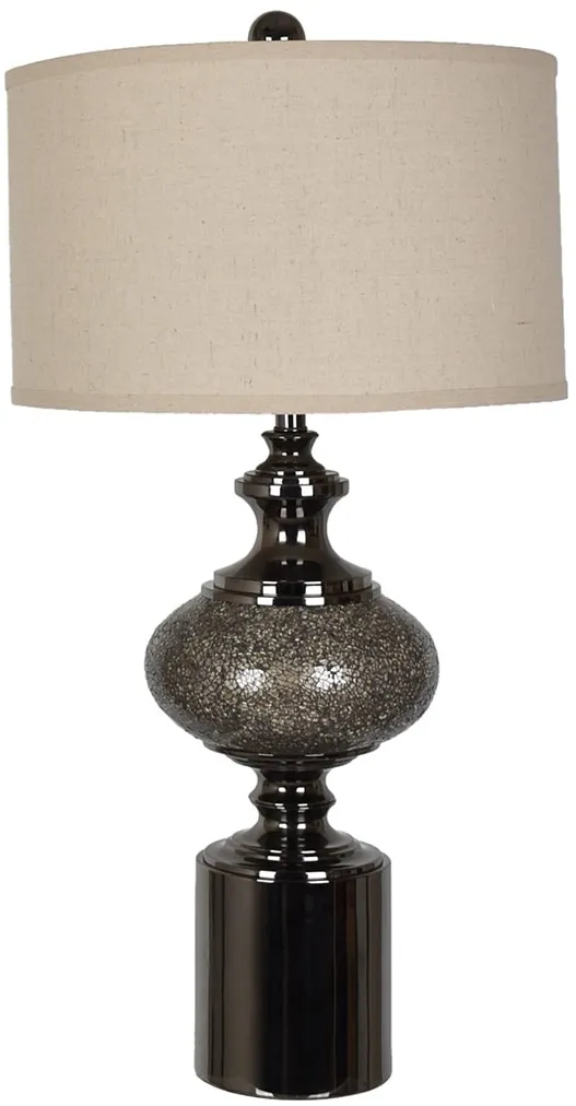 Brown Glass and Black Nickel Table Lamp 34"H