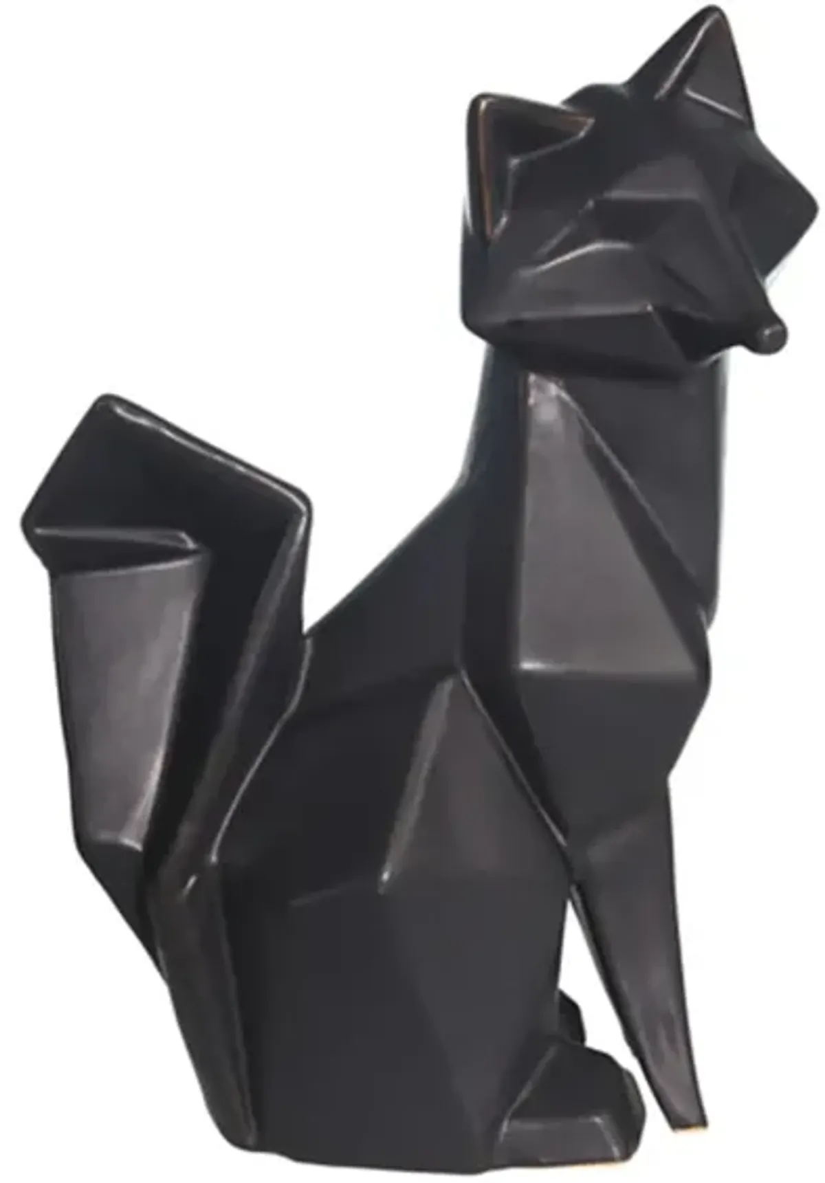 Black Modern Fox Figurine 7"W x 10"H
