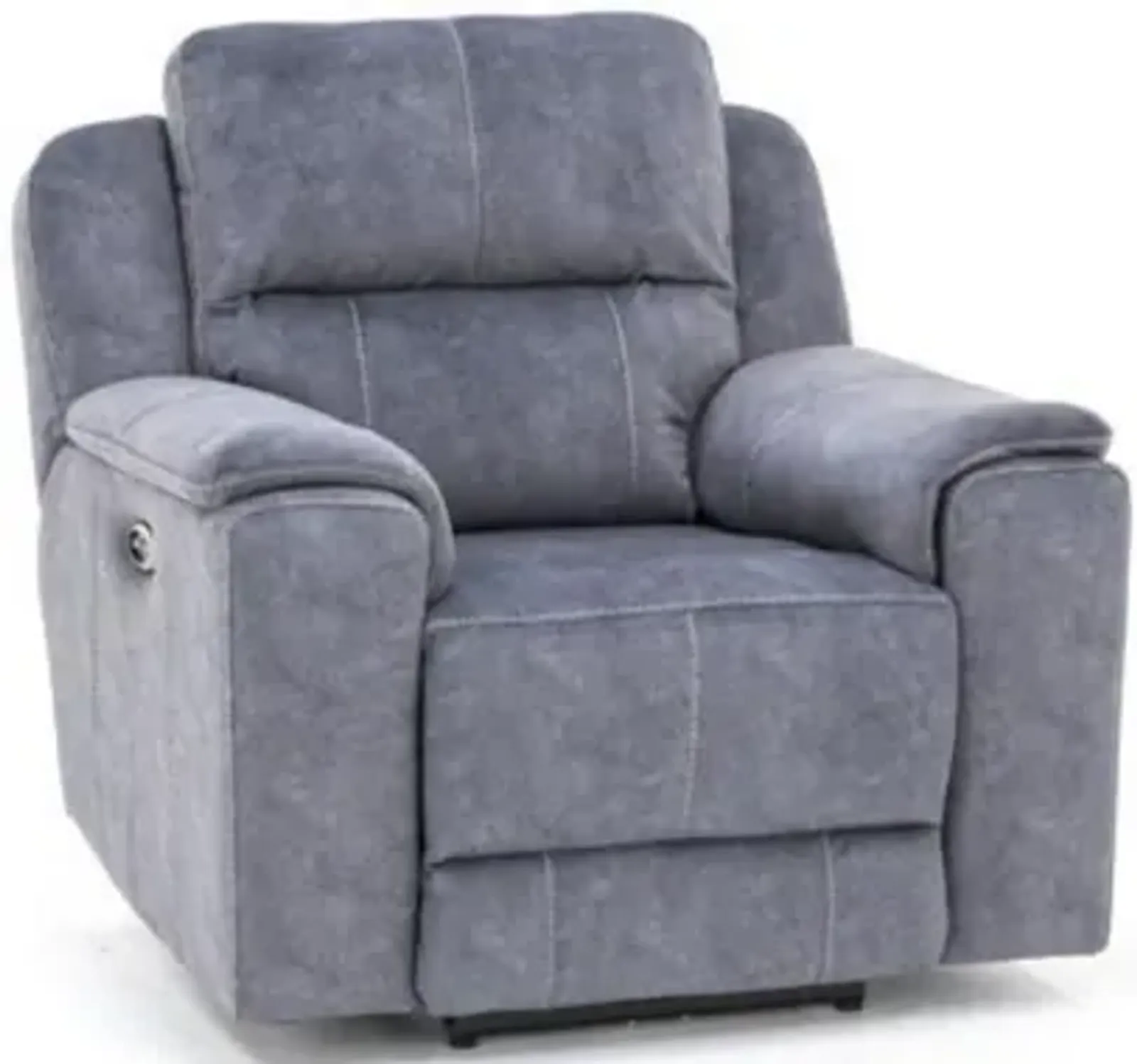 Tenor Power Headrest Recliner in Steel Blue